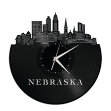 Nebraska Skyline Vinyl Wall Clock