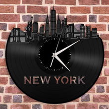 New York Updated Skyline Vinyl Wall Clock - VinylShop.US