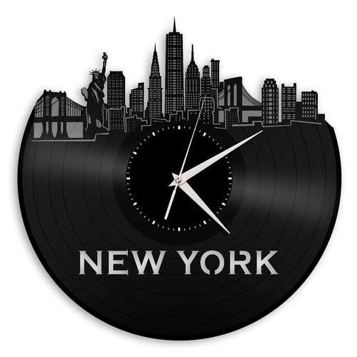 New York Updated Skyline Vinyl Wall Clock - VinylShop.US