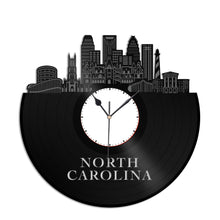 North Carolina Skyline Vinyl Wall Clock - VinylShop.US