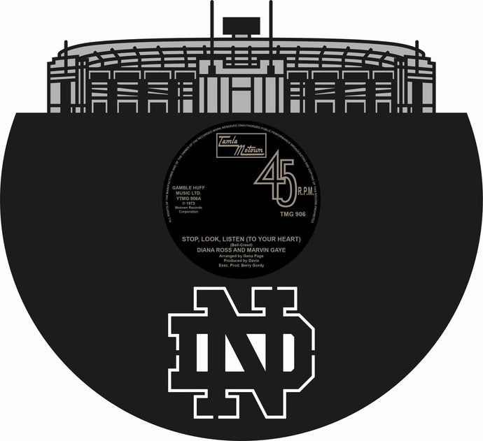 Notre Dame football stadium FRAMED Wall Art BL/ Custom label