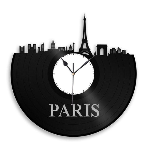 Unique Vinyl Wall Clock Paris