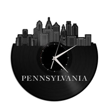 Pennsylvania Skyline Vinyl Wall Clock - VinylShop.US