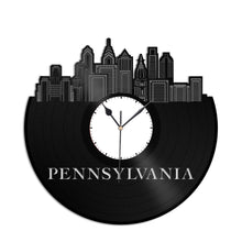 Pennsylvania Skyline Vinyl Wall Clock - VinylShop.US