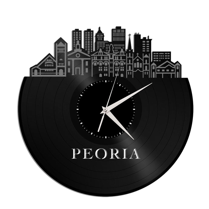 Peoria IL Vinyl Wall Clock