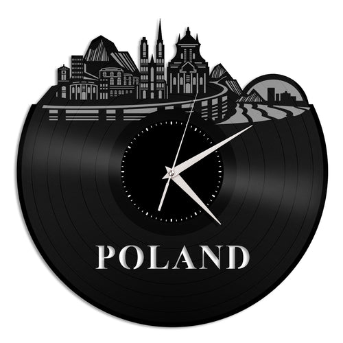 Poland skyline Vinyl Wall Clock - VinylShop.US