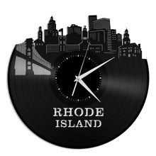 Rhode Island Skyline Vinyl Wall Clock - VinylShop.US