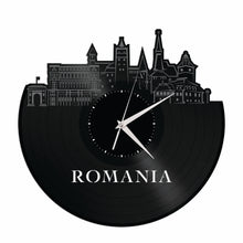 Romania Skyline Vinyl Wall Clock