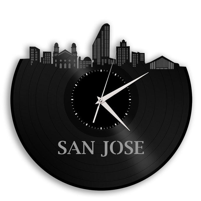 San Jose Skyline Vinyl Wall Clock - VinylShop.US