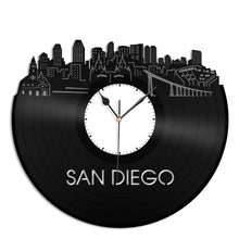 San Diego Skyline Vinyl Wall Clock Updated - VinylShop.US