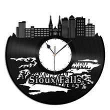 Sioux Falls Skyline Wall Clock - VinylShop.US