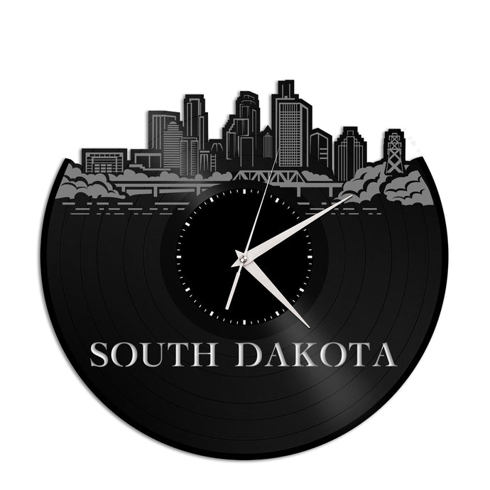 South Dakota Skyline Vinyl Wall Clock - VinylShop.US