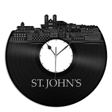 St. John's, Newfoundland Skyline Vinyl Wall Clock - VinylShop.US