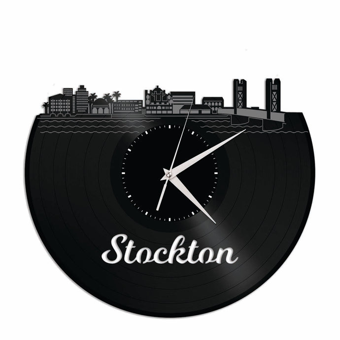 Stockton Skyline Vinyl Wall Clock