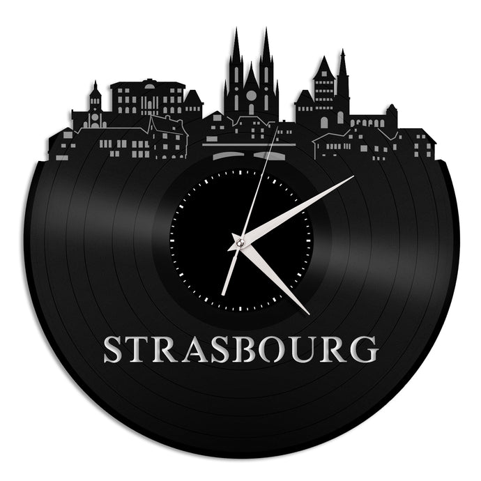 Strasbourg Skyline Vinyl Wall Clock - VinylShop.US