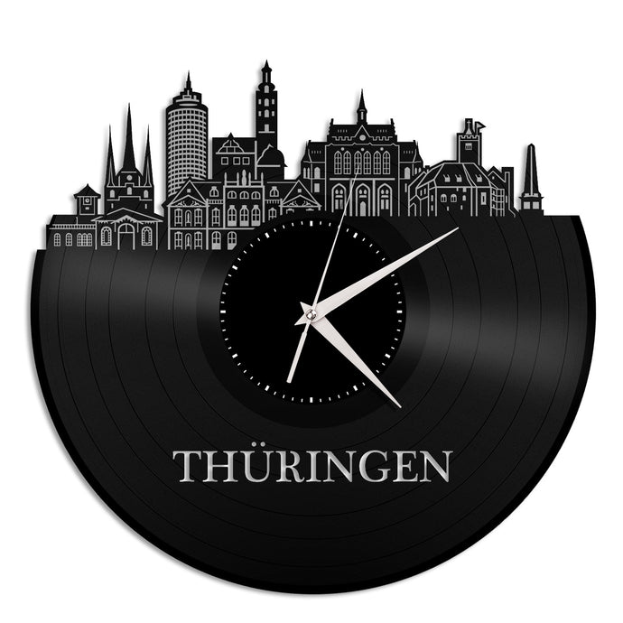 Thuringia Skyline Vinyl Wall Clock - VinylShop.US