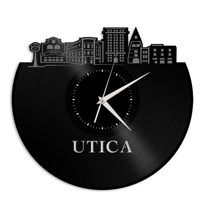 Utica New York Vinyl Wall Clock