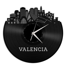Valencia, Spain Skyline Vinyl Wall Clock - VinylShop.US
