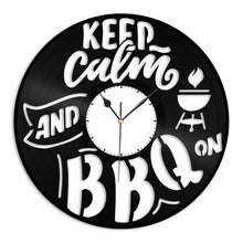 Keep Calm and Bbq on Vinyl Wall Clock