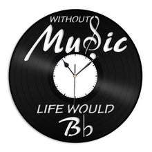 Without Music Life Would Be Vinyl Wall Clock
