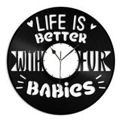 Life is Better With Fur Babies Vinyl Wall Clock