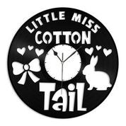 Little Miss Cotton Tail Vinyl Wall Clock