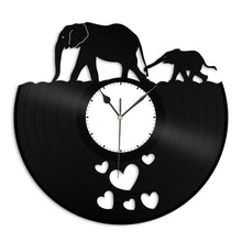 Baby Elephant with Mother Vinyl Wall Clock