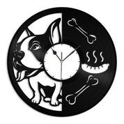 Dog with sausages Vinyl Wall Clock
