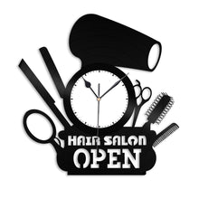 Hair Salon Open Vinyl Wall Clock