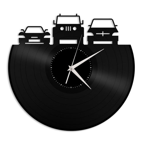 Cars Silhouette Vinyl Wall Clock