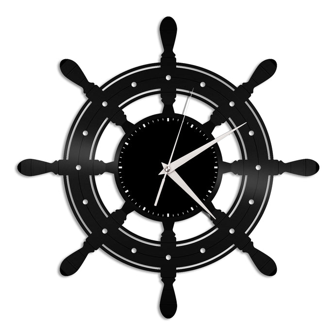 Boat Yacht Wheel Vinyl Wall Clock
