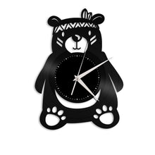 Boho Bear Vinyl Wall Clock