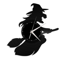 Broomstick Witch Vinyl Wall Clock