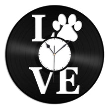 Dog Love Paw Wall Clock