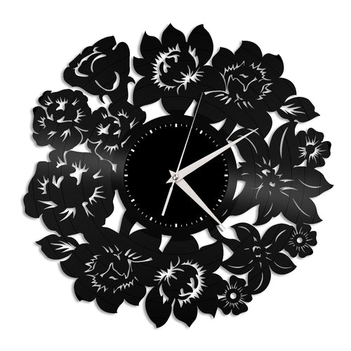 Flowers Vinyl Wall Clock - VinylShop.US