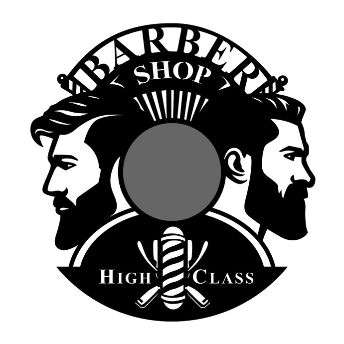 High class barber custom CLOCK  BL/ BL