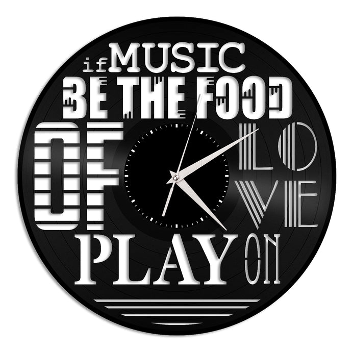 if Music be the Food Vinyl Wall Clock