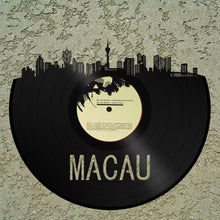 World Art, World Travel Art, World Wall Art, Macau Skyline Art, World Wall Decor Art, Macau Wall Art, Personalized Record Skyline Gift Idea - VinylShop.US