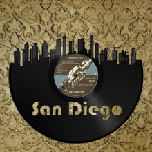 Unique Skyline, Best SD Wall Art, Vinyl Record Wall, Husband Wall Art, Cool Vinyl Art, SoCal Art for Him, Custom Skyline Art, Cool Cali Art - VinylShop.US