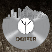 Denver Skyline Clock, Colorado Cityscape Clock, Wall Art Gift Idea, Unique Wall Clock, Large Wall Clock, Vinyl Clock, Denver Record Clock - VinylShop.US