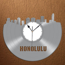 Vinyl Wall Clock - Honolulu Vinyl Clock, Cityscape Clock, Vinyl Record Clock,  Unique Wall Clock,  Large Wall Clock, Vinyl Clock, Record - VinylShop.US