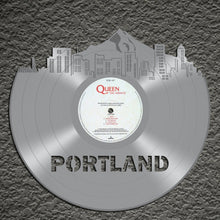 Mountain, Portland Mountains Skyline Wall Art, Oregon Mountain Cityscape, Portland Skyline Decor, Personalized Vinyl Record Wall Art - VinylShop.US