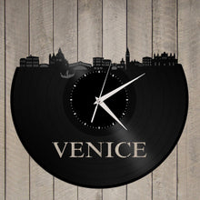 Novelty Gift - Venice Clock, Novelty Travel Gift, Birthday Gift, Cool Gift Idea, City Skyline Clock, Italy Travel, Vinyl Record Skyline Art - VinylShop.US