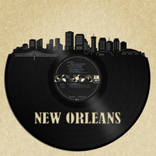 Skyline Wall Art - New Orleans Skyline, New Orleans Cityscape, Vinyl Record Art , Home Decor,  Bachelor gift, New Orleans Wedding - VinylShop.US