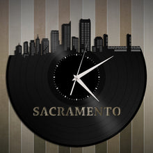 Sacramento Skyline Vinyl Wall Clock - VinylShop.US
