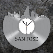 Vinyl Wall Clock - San Jose Wall Clock, Cityscape Clock, Vinyl Record Clock, Unique Wall Clock,Large Wall Clock, Vinyl Clock,Record Clock - VinylShop.US