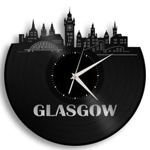 Deco Clock, Glasgow Skyline, Scotland Wall Decor, Outlander Clock, Scottish Gift Idea, Glasgow Art, Skyscrapers Architecture, Cityscape - VinylShop.US