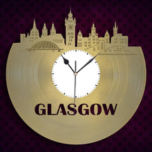 Deco Clock, Glasgow Skyline, Scotland Wall Decor, Outlander Clock, Scottish Gift Idea, Glasgow Art, Skyscrapers Architecture, Cityscape - VinylShop.US