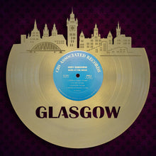 Deco Art, Glasgow Skyline Wall Decor, Scottish Gifts, Retro Clock, Glasgow Scotland, Personalized Gift, Vinyl Record Wall Art, Traveler Gift - VinylShop.US