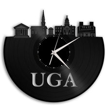 University of Georgia Vinyl Clock - UGA Vinyl Record Wall Clock Athens Georgia Design - VinylShop.US